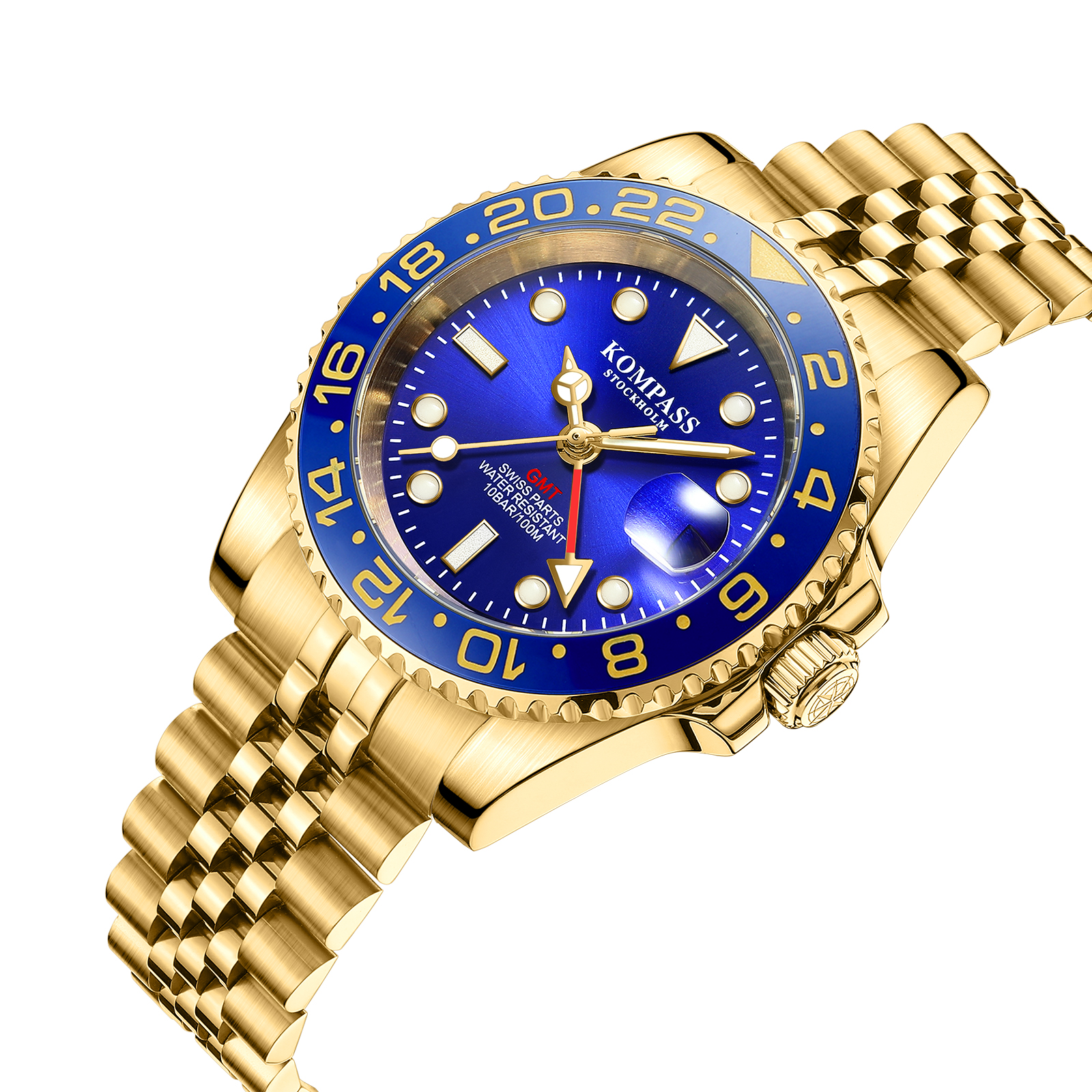 Kompass GMT-Professional Jubilee Sapphire Steel Gold Blue - 2