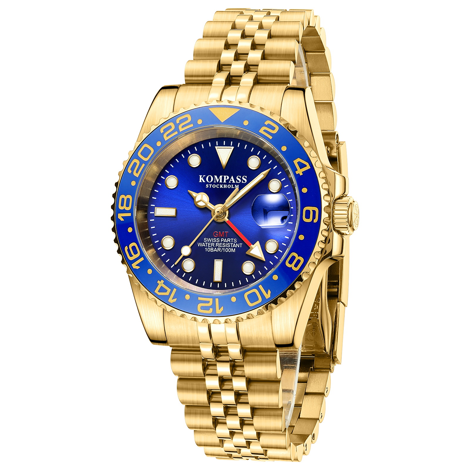 Kompass GMT-Professional Jubilee Sapphire Steel Gold Blue - 3