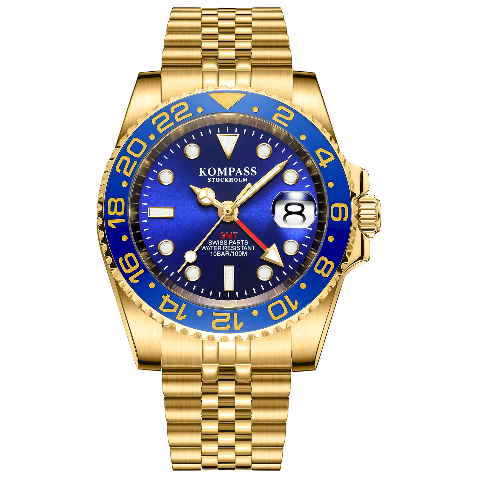 Kompass GMT-Professional Jubilee Sapphire Steel Gold Blue