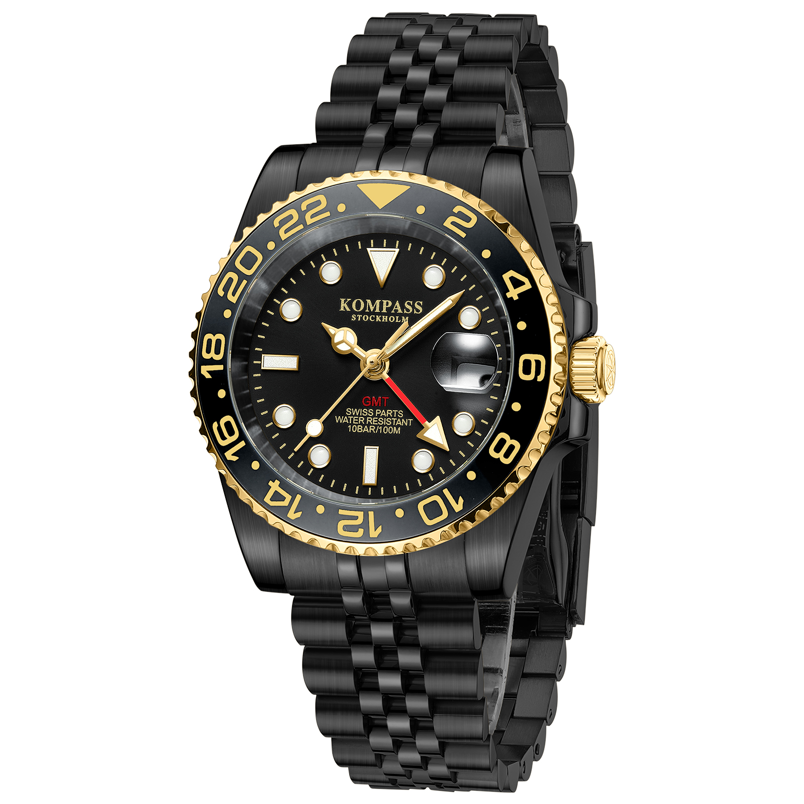 Kompass GMT-Professional Jubilee Sapphire Steel Black Gold - 3