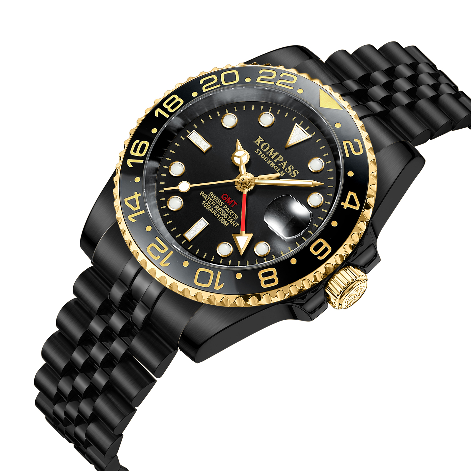 Kompass GMT-Professional Jubilee Sapphire Steel Black Gold - 2