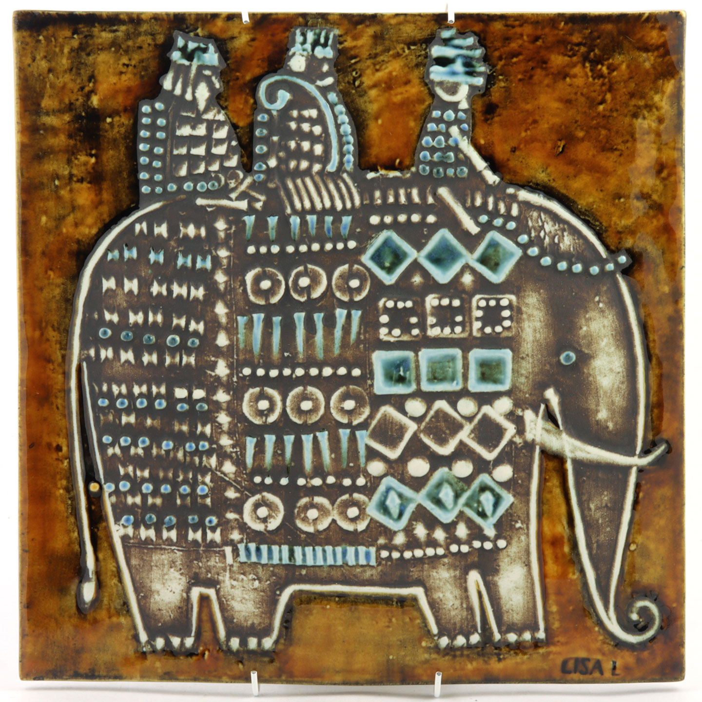 ビンテージ　リサラーソン　象陶板 リサ・ラーソンUNIK Elefant 象の壁掛け 陶板 - 北欧ビンテージSunadish