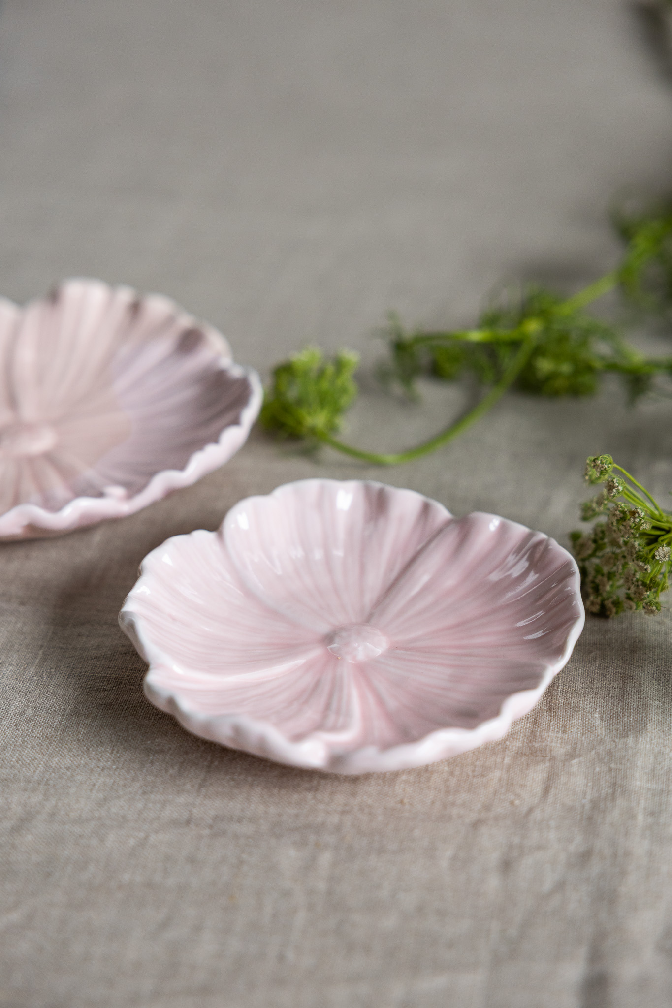 Flowers - Dish - Flower - Ceramic - Light pink - 13x13 cm - 5