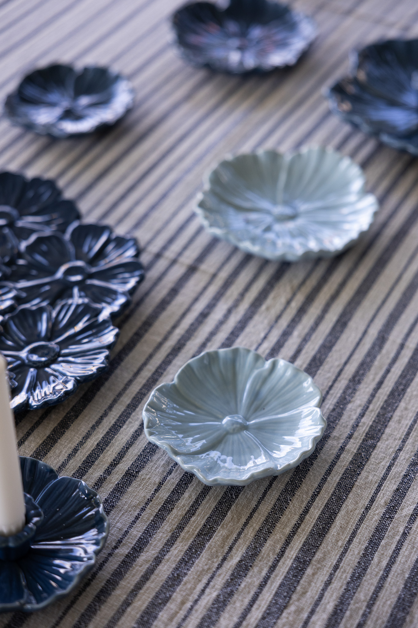 Flowers - Dish - Flower - Ceramic - Light blue - 13x13 cm - 3