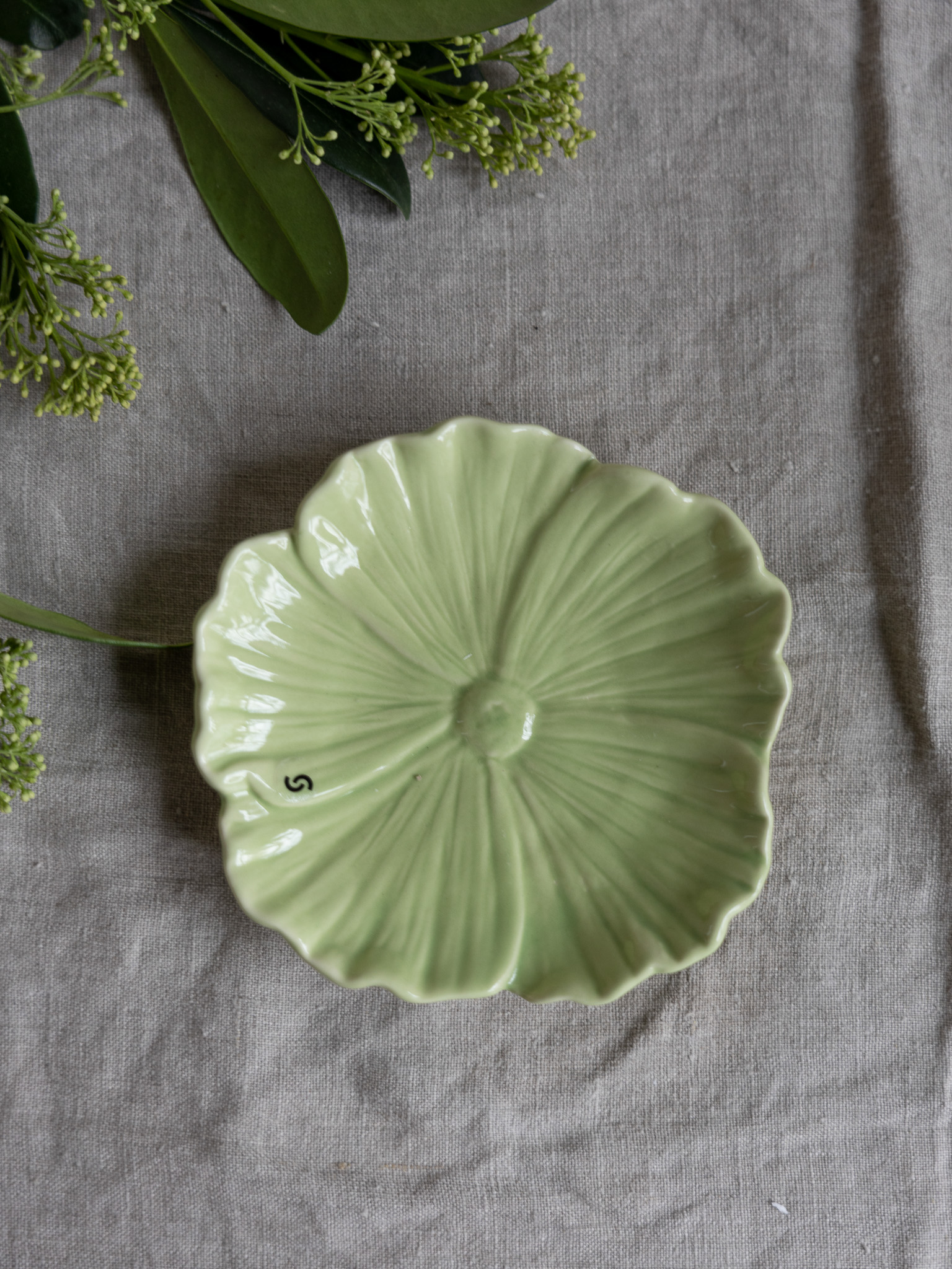 Flower - Dish - Flower - Ceramic - Green - 13x13 cm