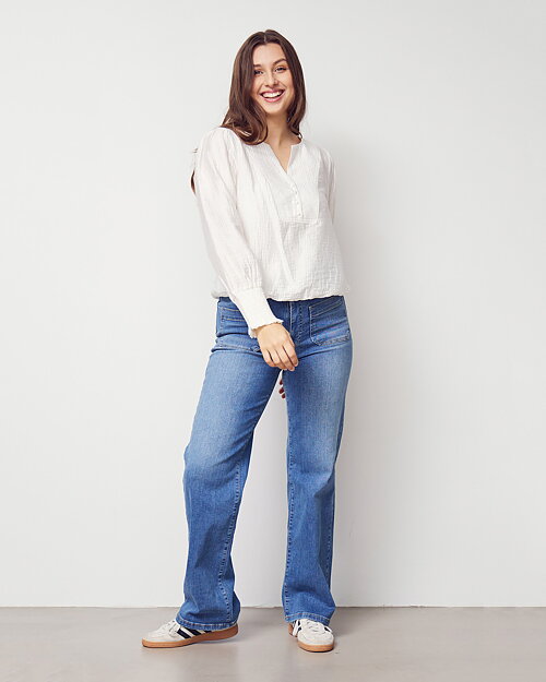 Jeans Bologna vida mellanblå