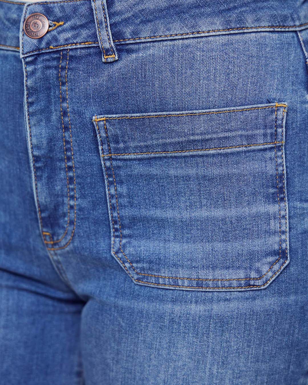 Jeans Bologna vida mellanblå - 5