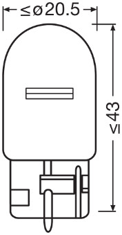 Glödlampa 12v 21W U-sockel stor Gul - 2