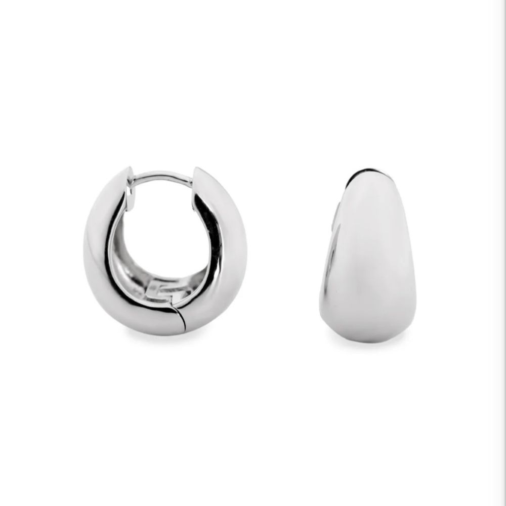 Lineargent Oval Hoop örhänge silver
