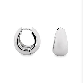 Lineargent Oval Hoop örhänge silver
