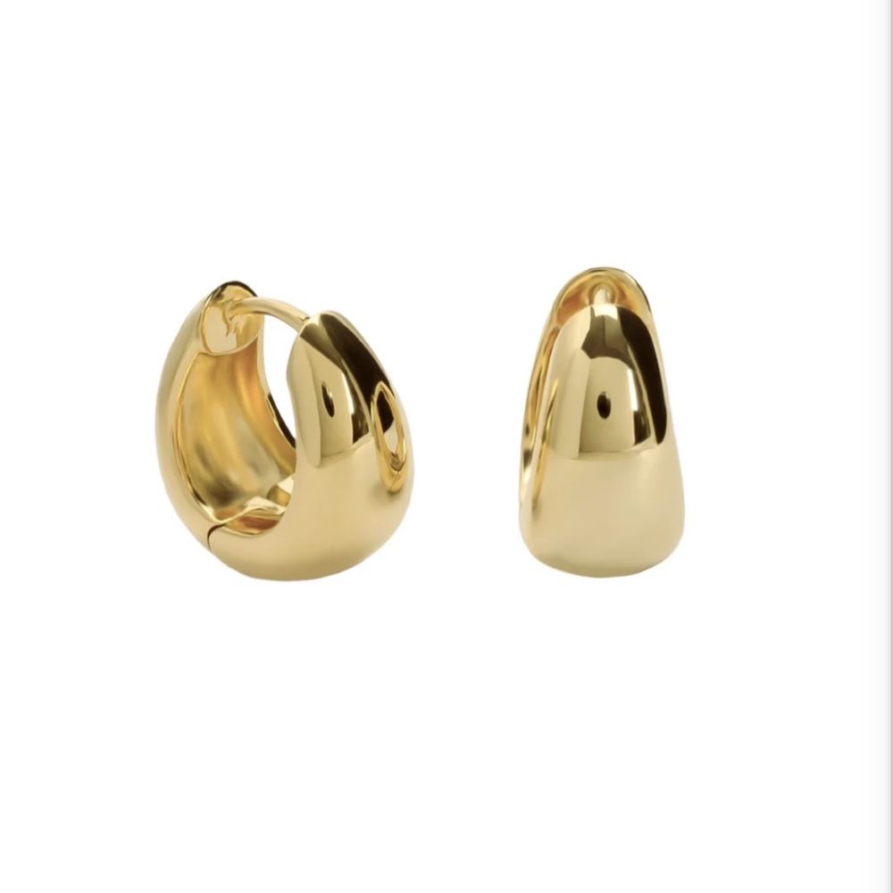 Lineargent Lineargent Oval Hoop örhänge guld