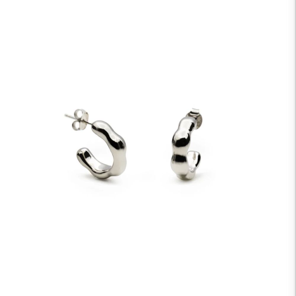 Lineargent Liquid Hoop örhängen 