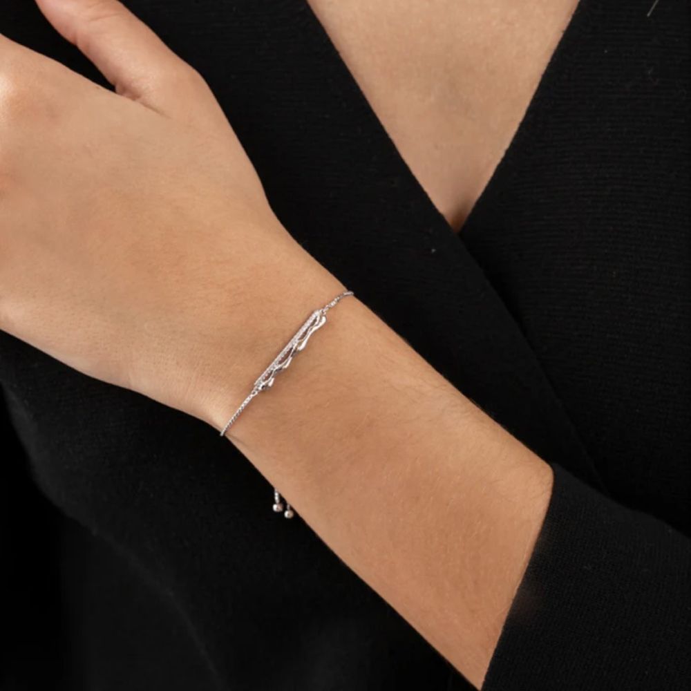 Lineargent Liquid Double armband - 2