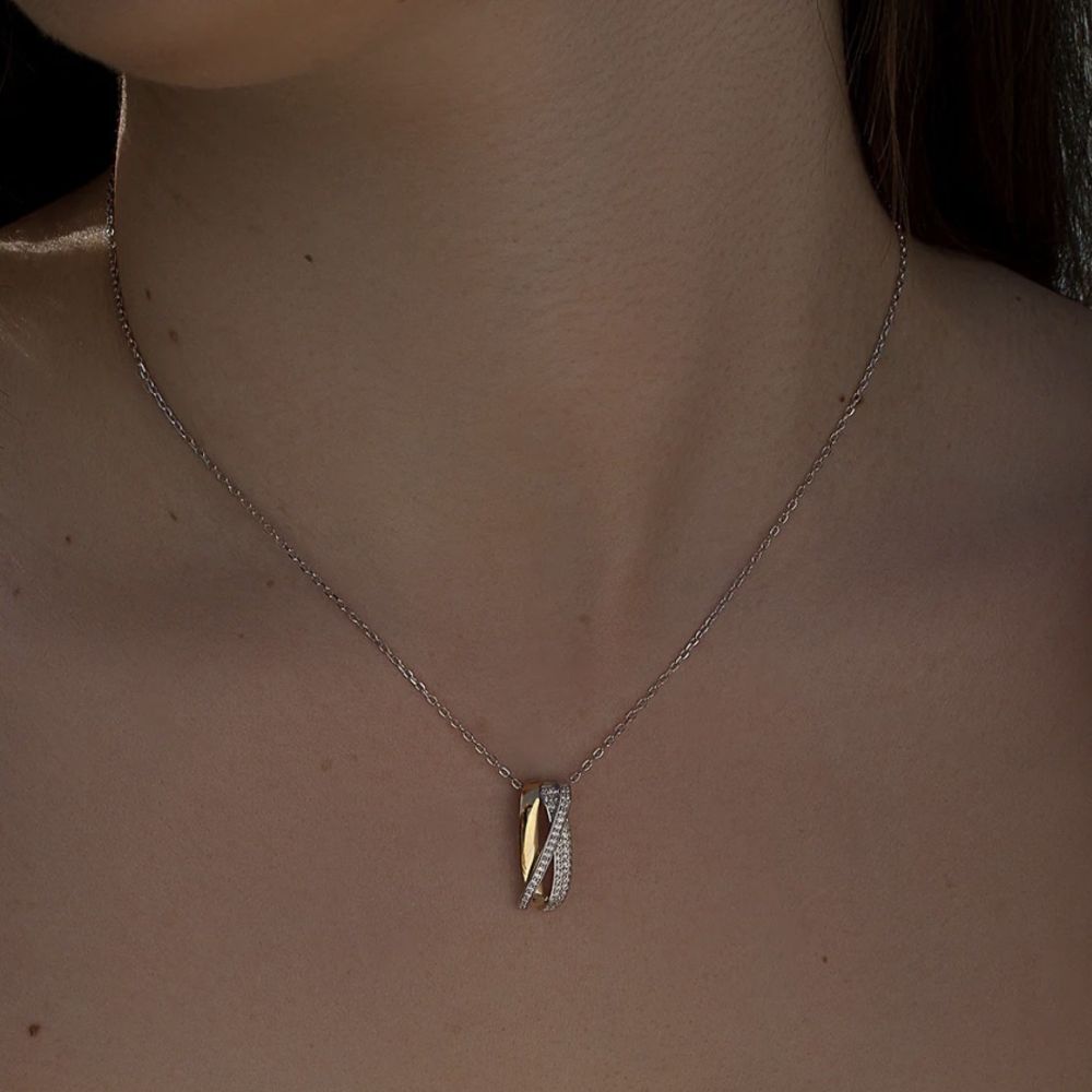 Lineargent Two Tone Brilliant halsband - 2