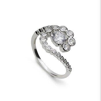 Lineargent Spiral ring
