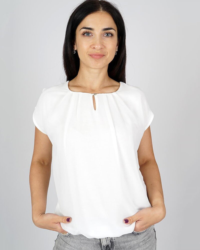 Topp skir med resår holkärm offwhite