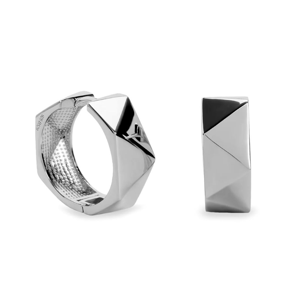 Lineargent Geometric Hoop örhängen