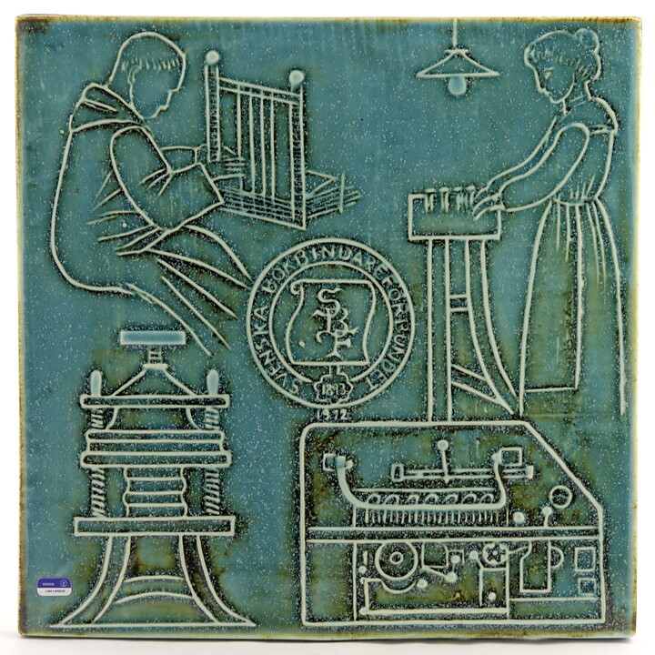 Lisa Larson (1972) Swedish Bookbinder Union Wall Plaque 27 cm