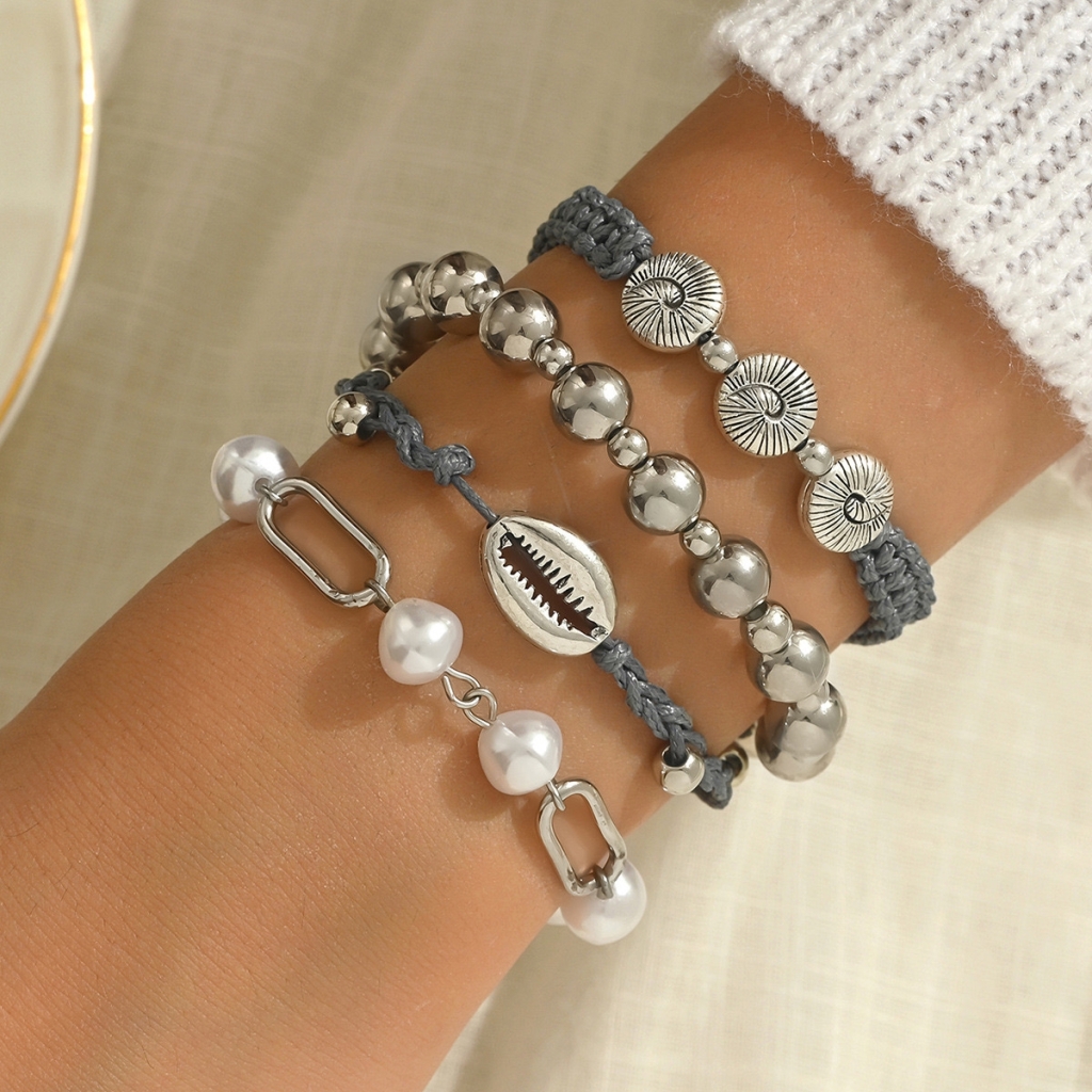 Bracelet set/4 grey