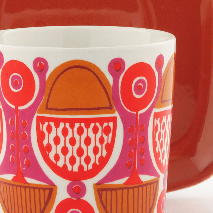 Turi Gramstad Oliver (Calypso 1969) Coffee Cup with Brown/Purple/Red Decor 9 cm (3)