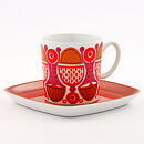Turi Gramstad Oliver (Calypso 1969) Coffee Cup with Brown/Purple/Red Decor 9 cm (3)