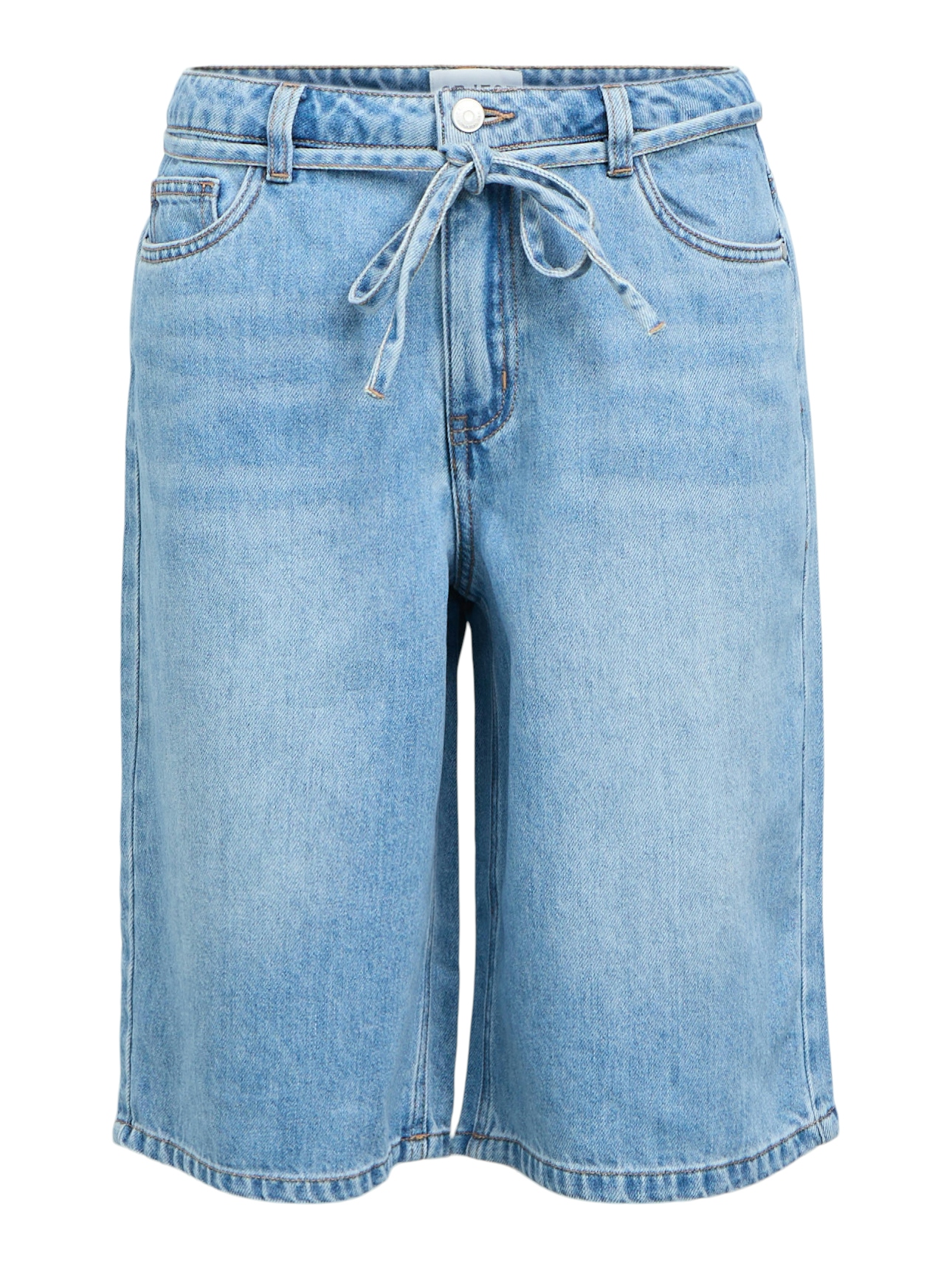 OBJROSIE MW LO DENIM LONG SHORTS NOOS  Light Blue Denim