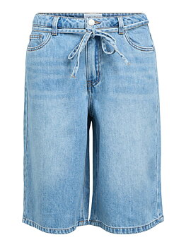 OBJROSIE MW LO DENIM LONG SHORTS NOOS  Light Blue Denim
