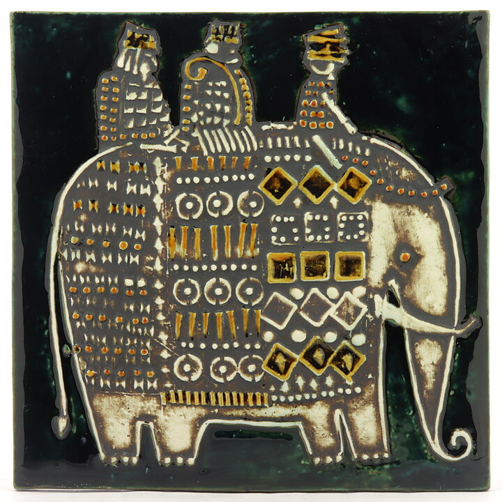 Lisa Larson (Unik 1961) Exceptional Elephant Wall Plaque 23 cm (4)
