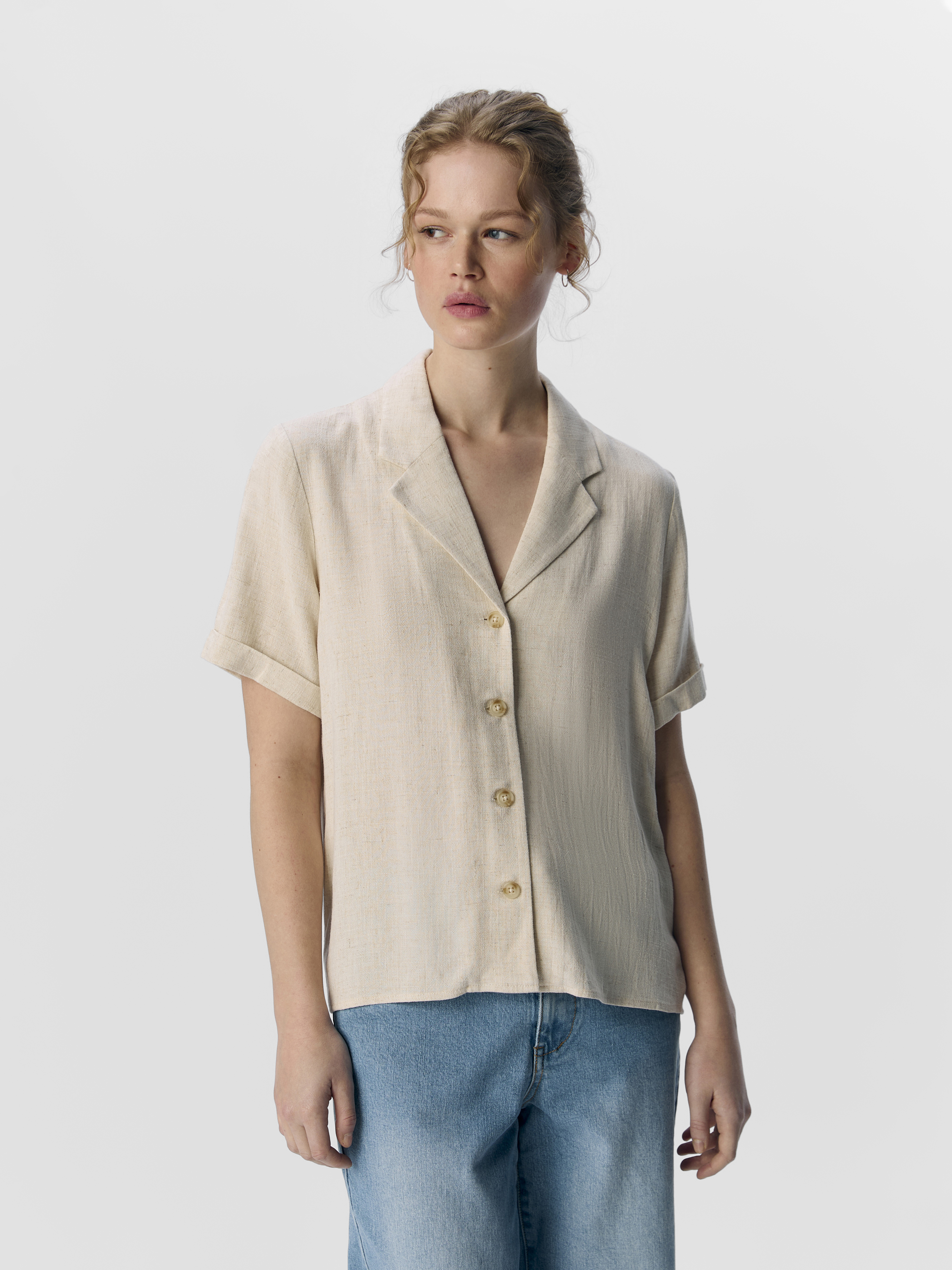 OBJSANNE SS RE SHIRT NOOS Sandshell - 2