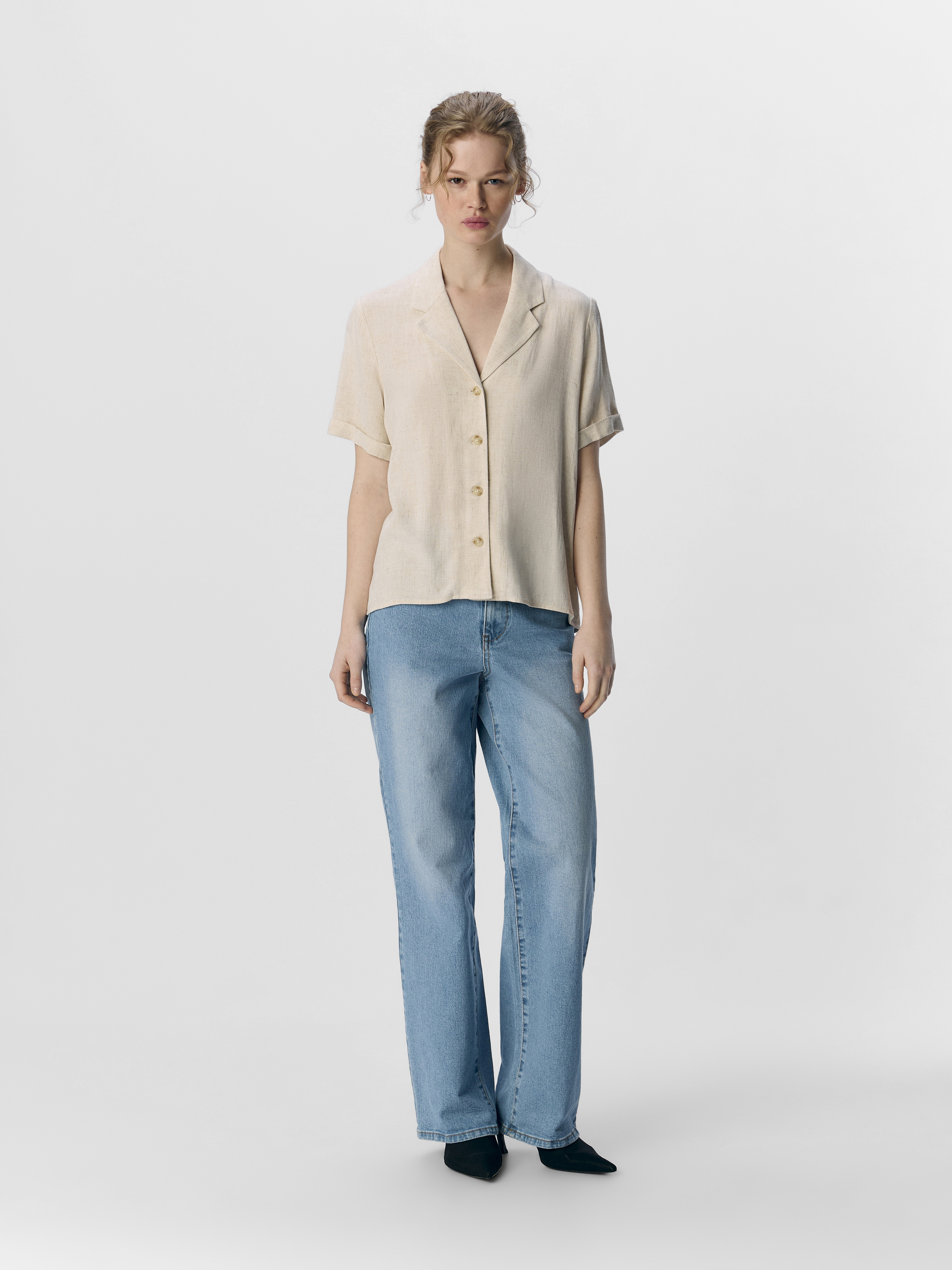 OBJSANNE SS RE SHIRT NOOS Sandshell - 3