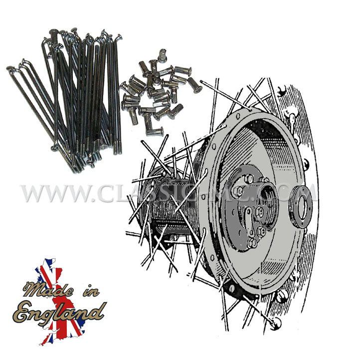 SPOKE SET F/W, HALF WIDTH 8" VM2X19 P/U