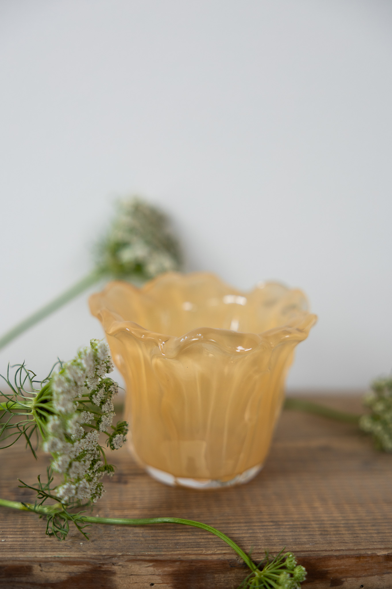 Ljunga - Ljusstake - Ljuslykta - Salladsblad - Glas - Guld