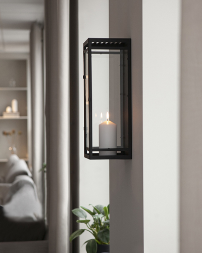 Rishult - Black - Wall Candle Holder