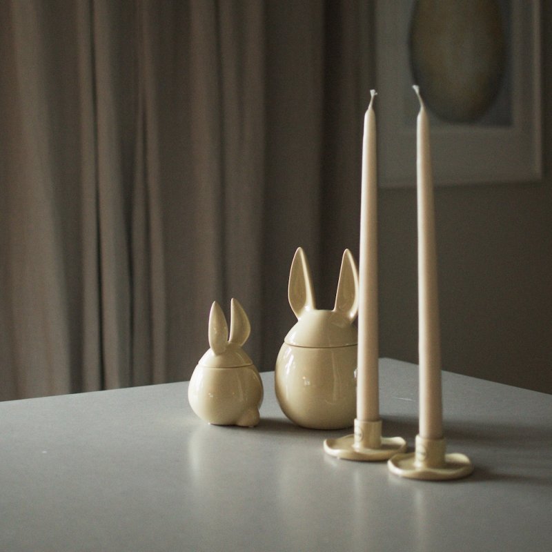 Eating Rabbit Small - Shiny Yellow - Påskägg - Skål med lock - Kanin - Hare - DBKD - 5