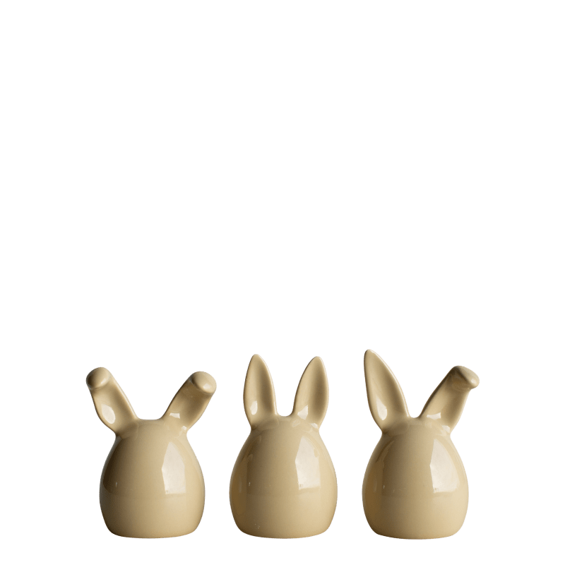 Triplets Shiny Yellow - Kaniner - Hare - Keramik - 3-pack  - 7