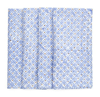 Napkins - Dot - Blue & Brown - 50x50cm - set of 4