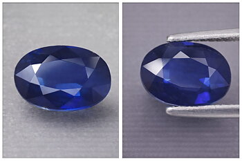 0.74 ct lyxig oval top kvalitets oval äkta naturlig blå safir ifrån Ceylon, Sri Lanka