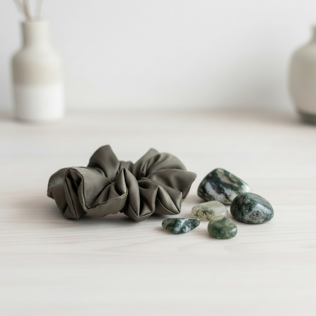 Crystal Scrunchie Moss