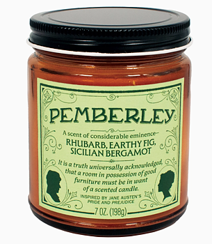 Scented Jar Candle : Pemberley Jane Austen  - Doftljus i glasburk (Rabarber, fikon och bergamott)