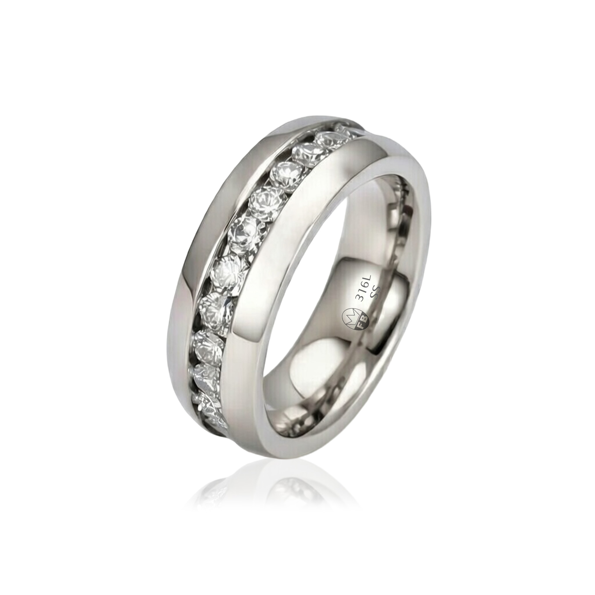Pure Eternity ring i rustfrit stål sølv,  Guld Rosaguld & Sort