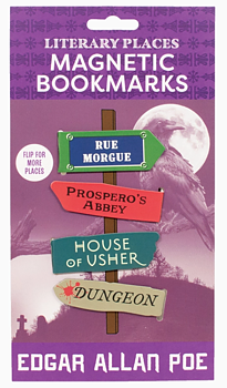Literary Places Magnetic Bookmarks : Edgar Allan Poe  - Kort med fyra oliksidiga magnetbokmärken