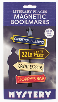 Literary Places Magnetic Bookmarks : Mystery - Kort med fyra oliksidiga magnetbokmärken
