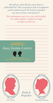 Jane Austen Lovers: Notepad - Kom-i-håg-block med fyra olika sidmotiv 