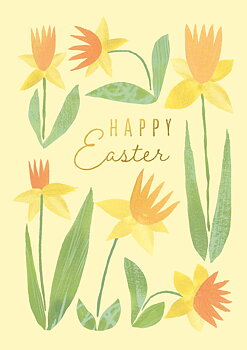Happy Easter Daffodils, Greeting Card