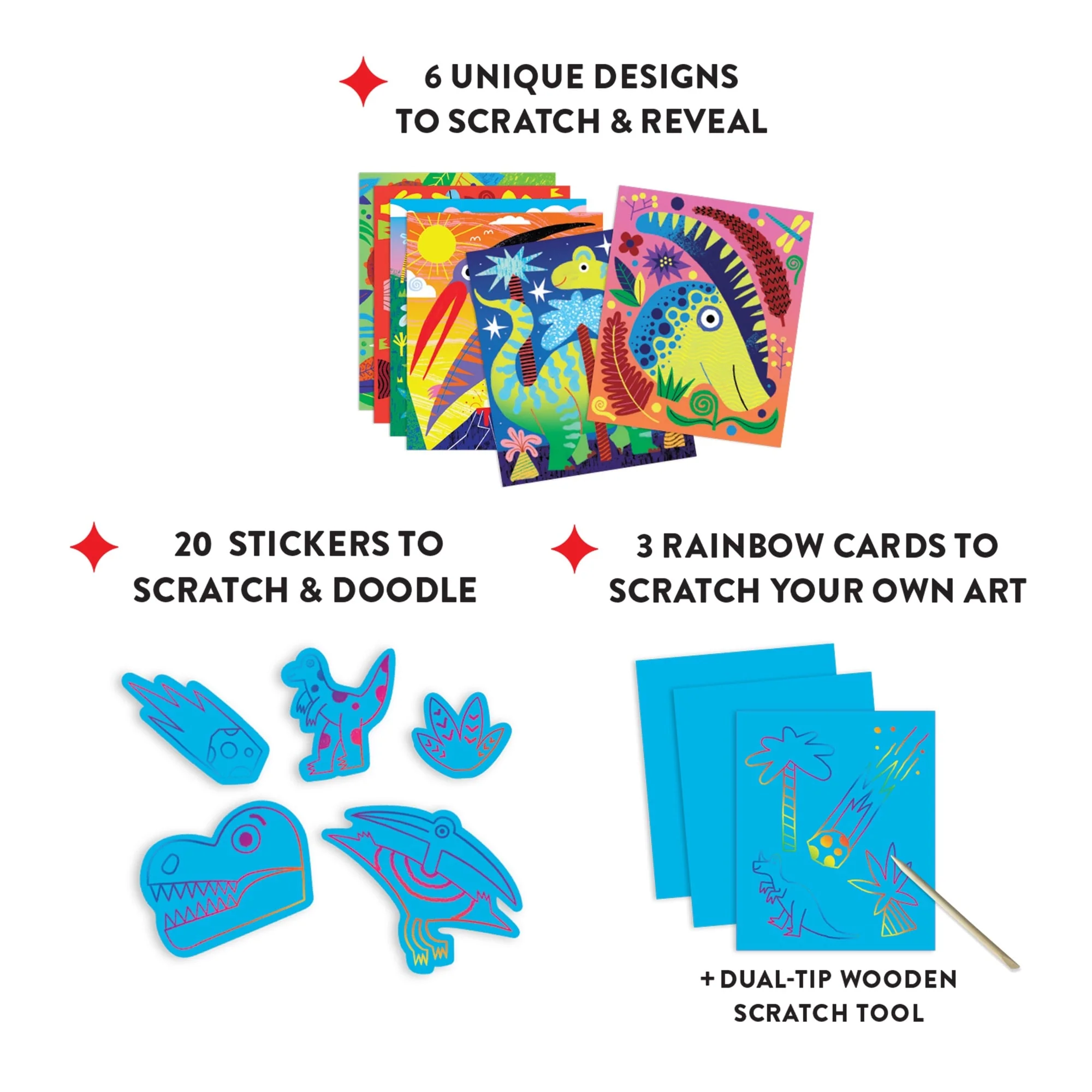 Mighty Dinosaurs Scratch Magic: Scratch & Sparkle Art Kit - 7