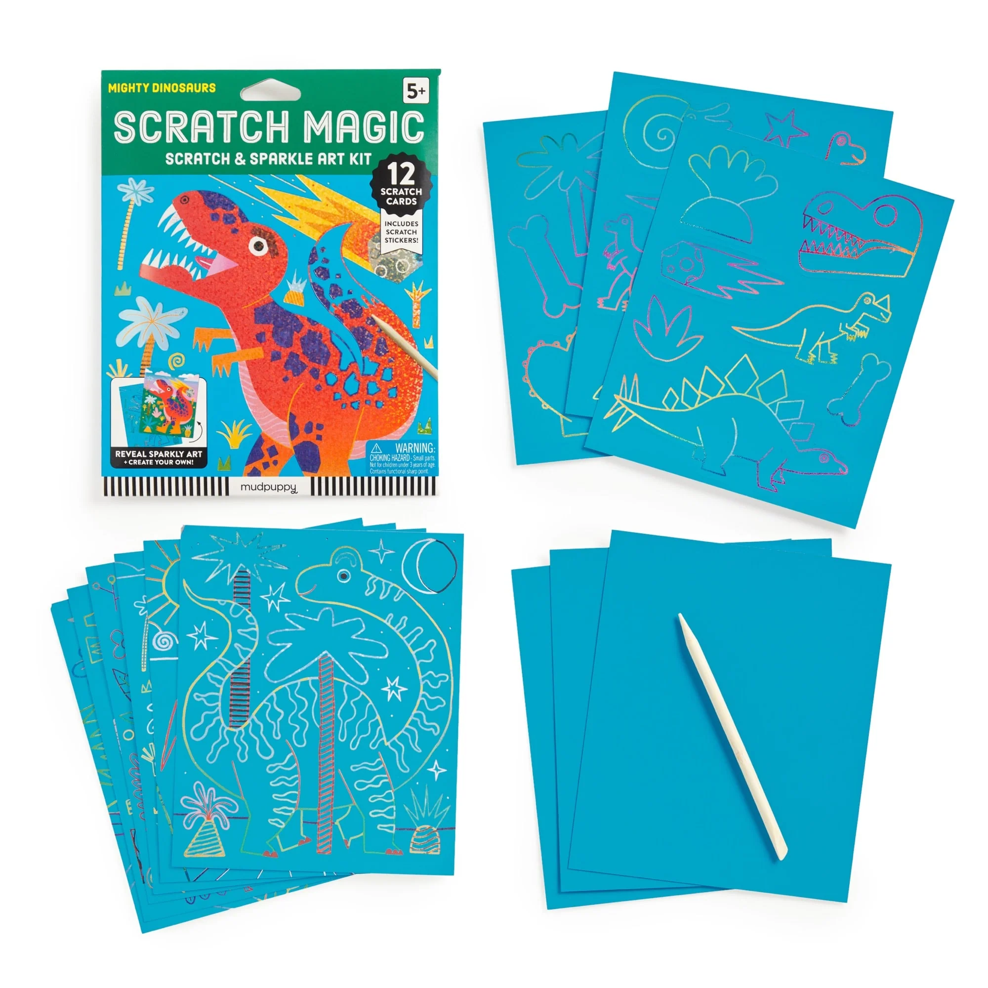 Mighty Dinosaurs Scratch Magic: Scratch & Sparkle Art Kit - 2