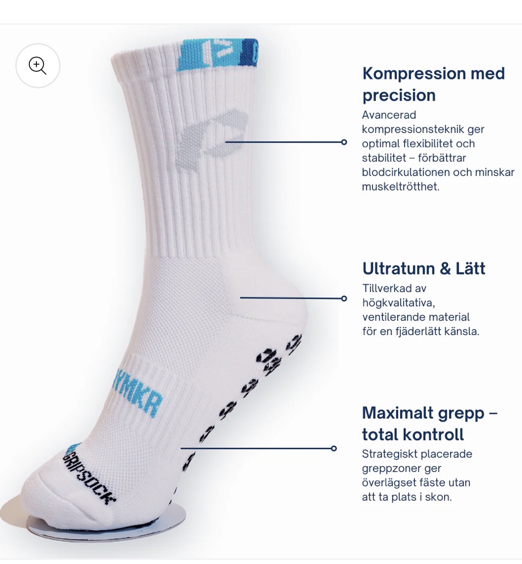Greppstrumpa Playmkr Grip Sock White - 3