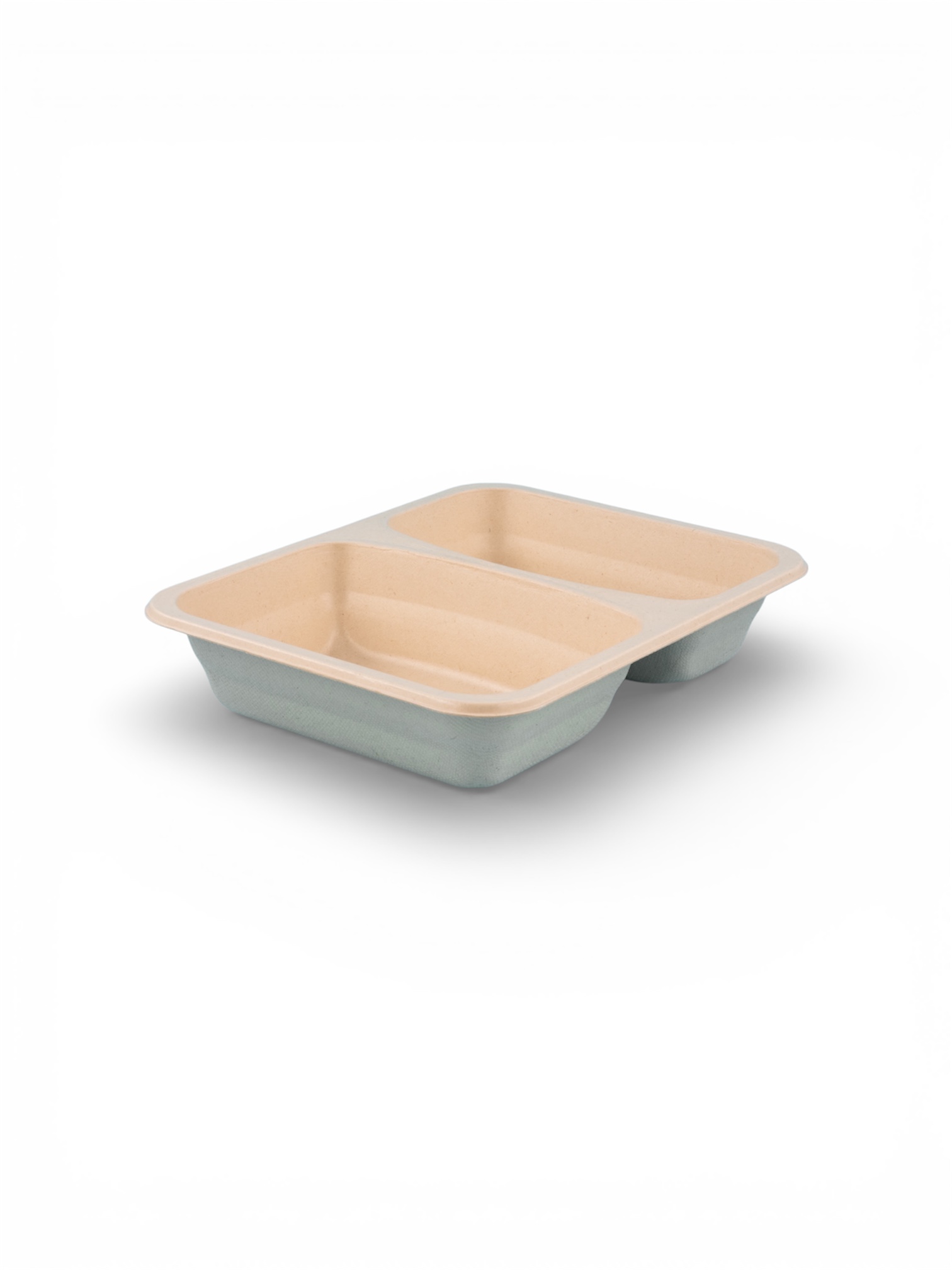 Tray fiber 227 x 178 x 45 mm natural 2-compartment 400 pcs/pack