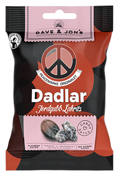 Dave & jons Peacemerkki-taatelit, mansikka & lakritsi 50g 20kpl