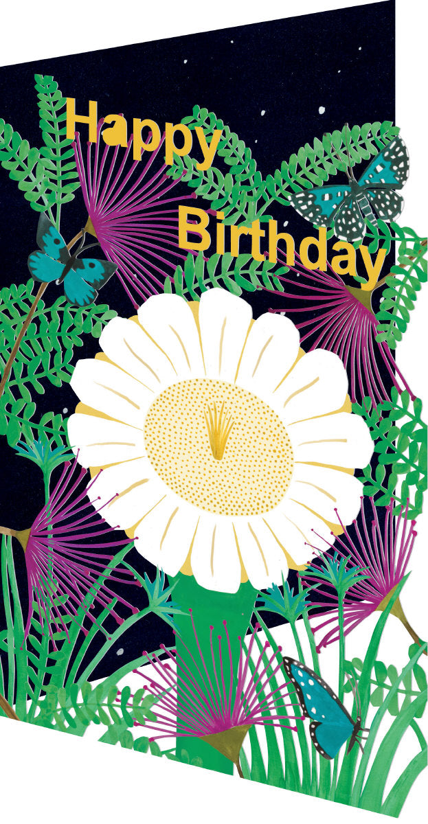 Night Flower Birthday Lasercut Card
